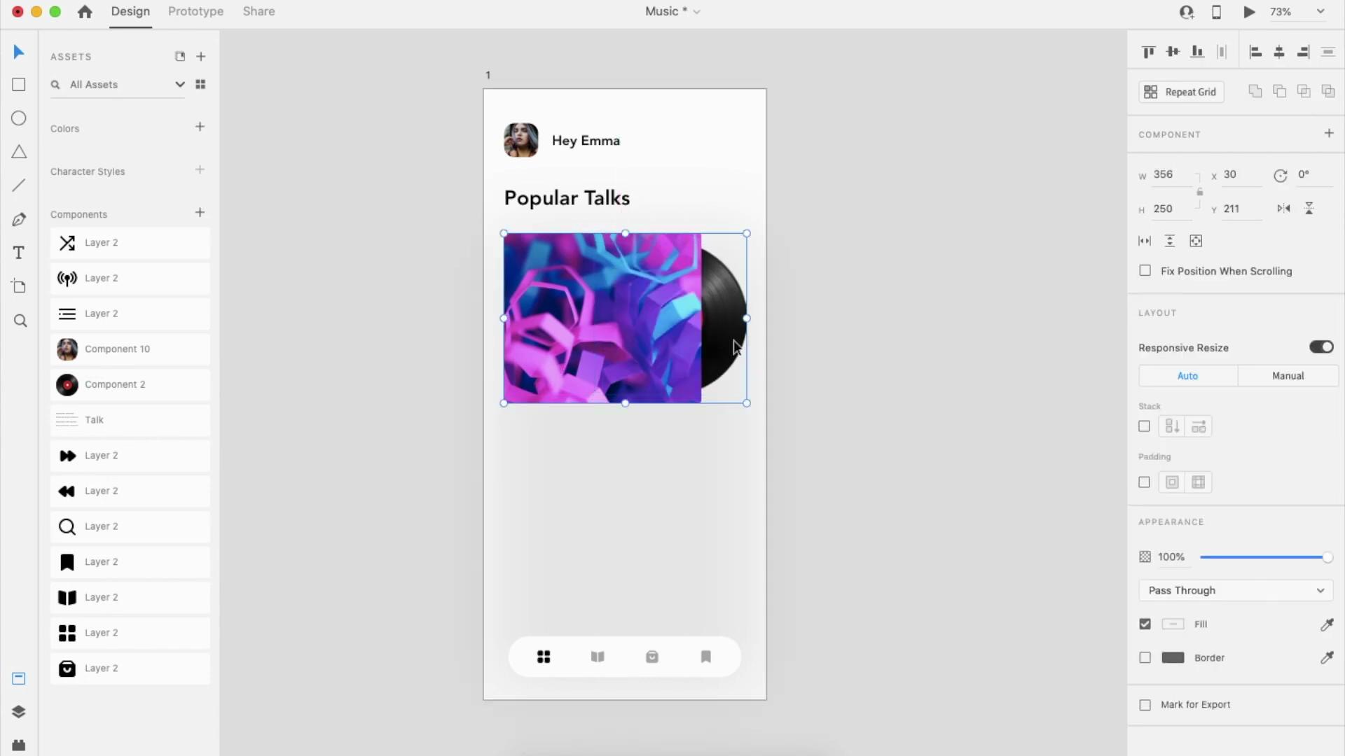 adobe xd制作一款炫彩的音乐app界面ui视频教程