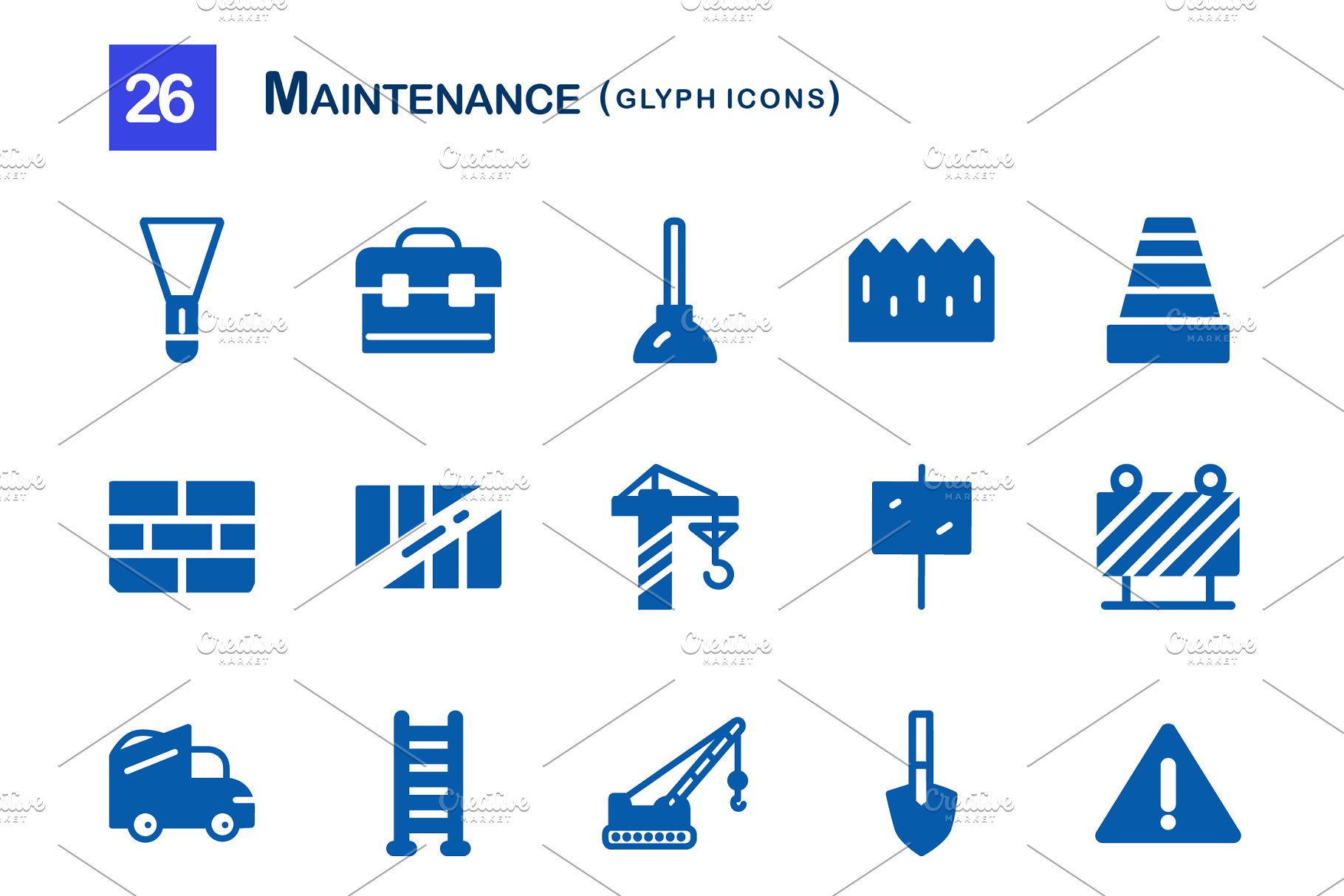 维护字形图标 26 maintenance glyph icons_ui社