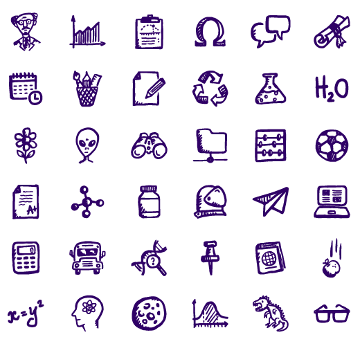 Brainy Icons Free – 36 Free Science and Education Icons