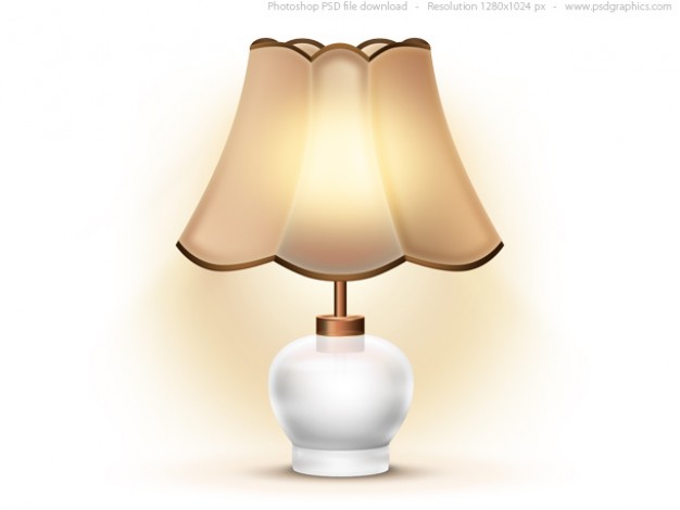 Old table lamp icon (PSD)