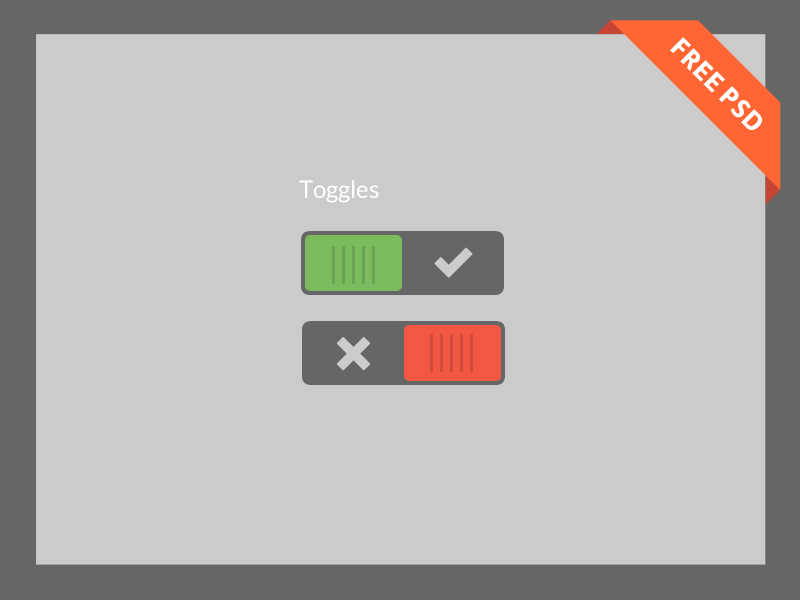 Flat Toggles free PSD
