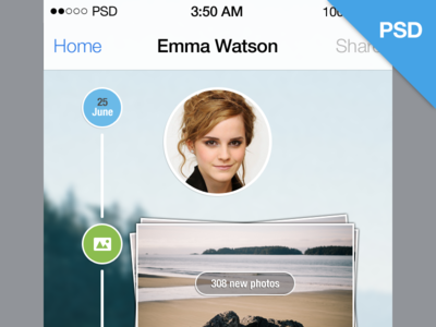 iOS7 Timeline (PSD)