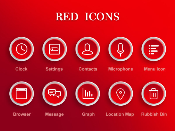 Red icons 、Color Icons-风景-PSD