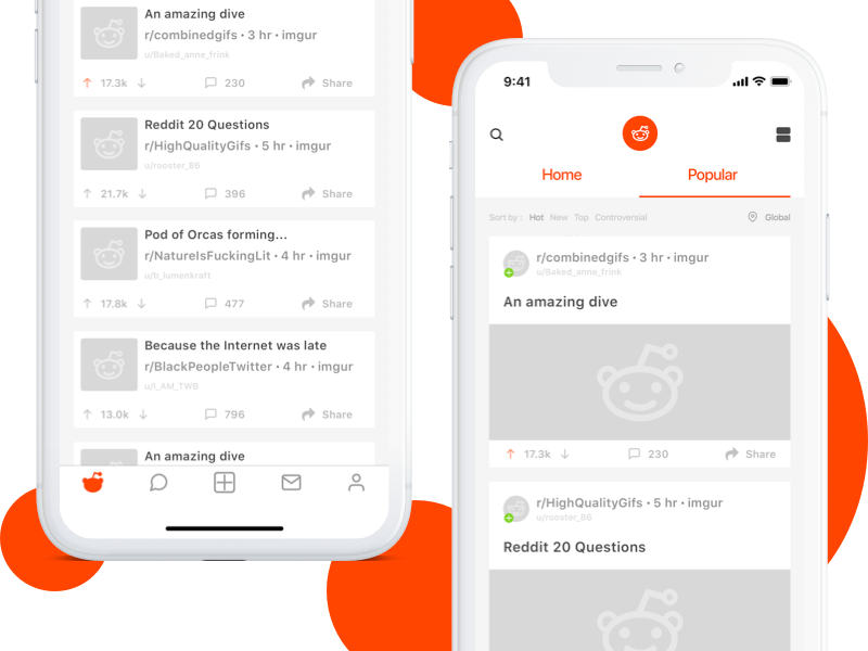 reddit app redesign 概念設計concept! .sketch素材下載