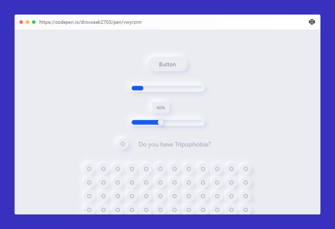 25个CSS Neumorphism新拟物化风格UI设计