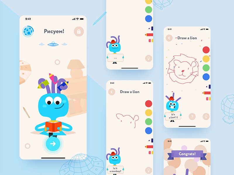 有趣的图画 丰富的色彩:儿童APP界面设计