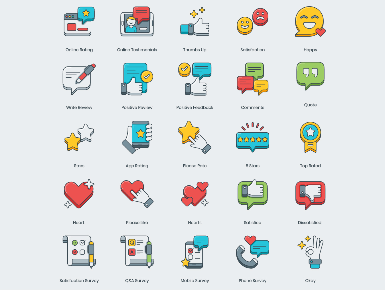 50多个用户服务类icon图标集ai素材下载