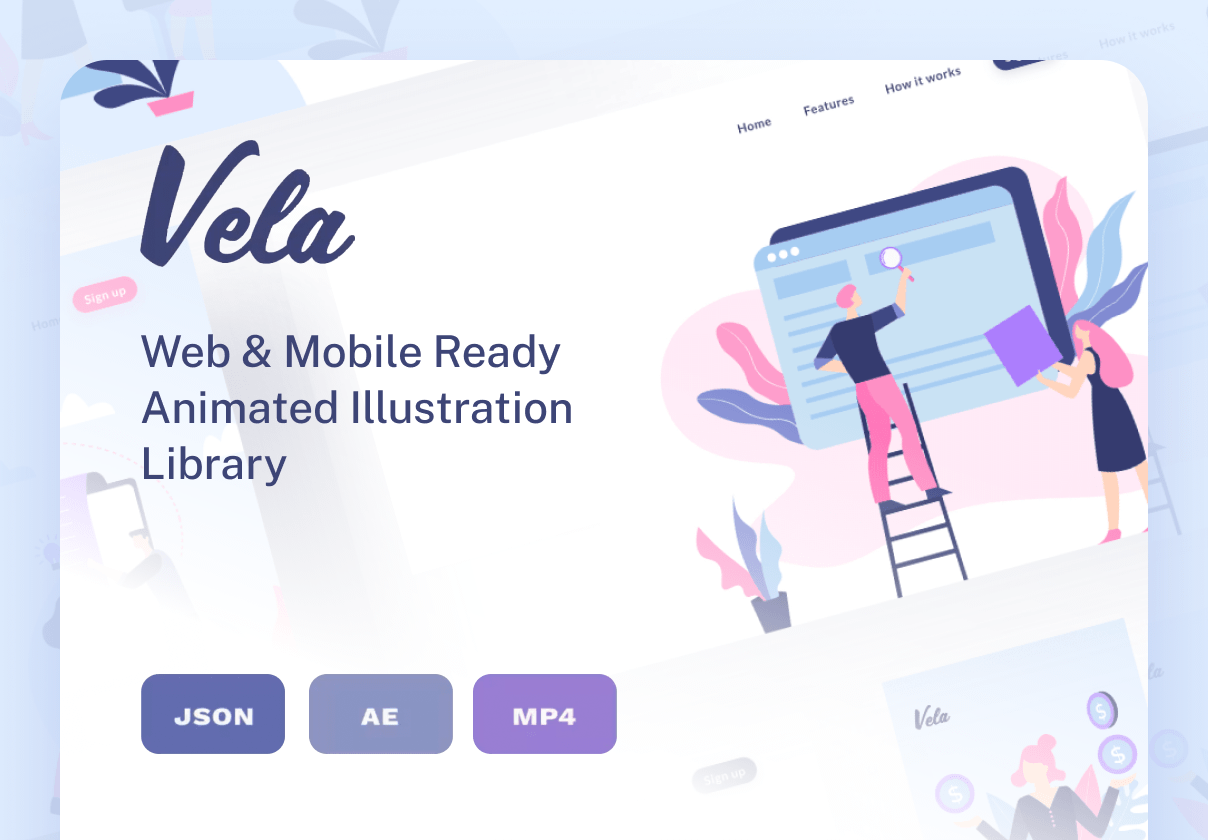 Vela Animated Illustration Library — Illustrations on UI8