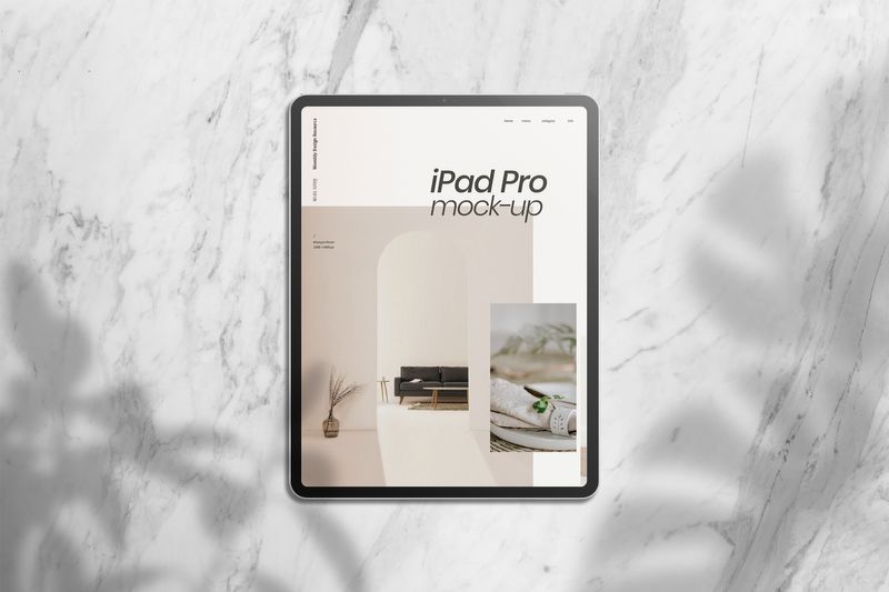 高品质的带有阴影的iPad ProAPP UI样机实体模型mockups插图(1)