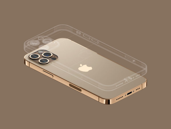 iPhone 12 PRO 金色版3D模型下载[blend,OBJ,FBX]插图3