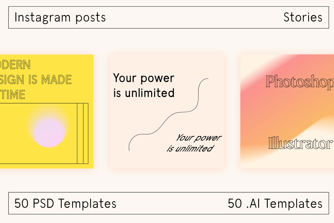 时尚高端清新简约优雅多用途的Instagram社交媒体banner海报设计模板集合-AI，PSD插图9