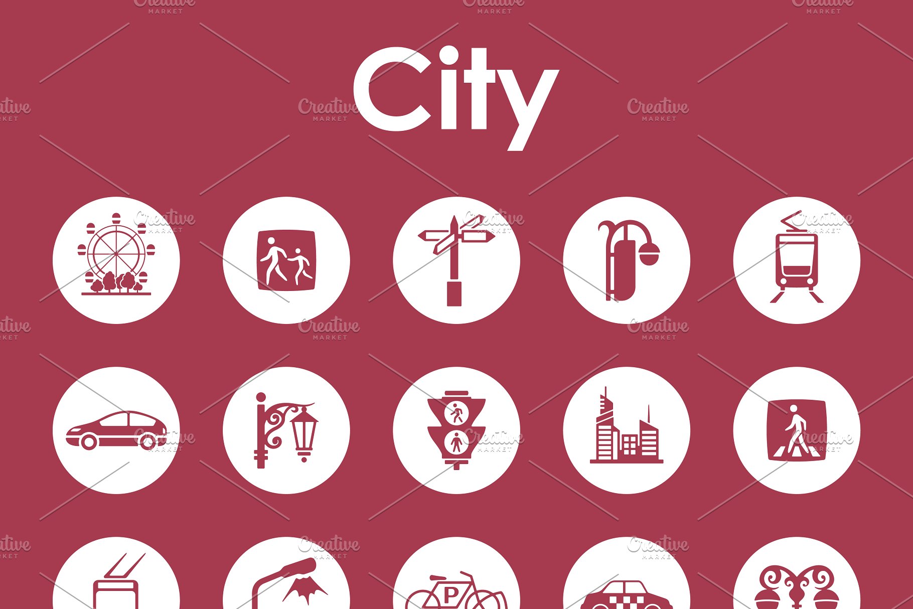 城市图标素材 city icons_ui社