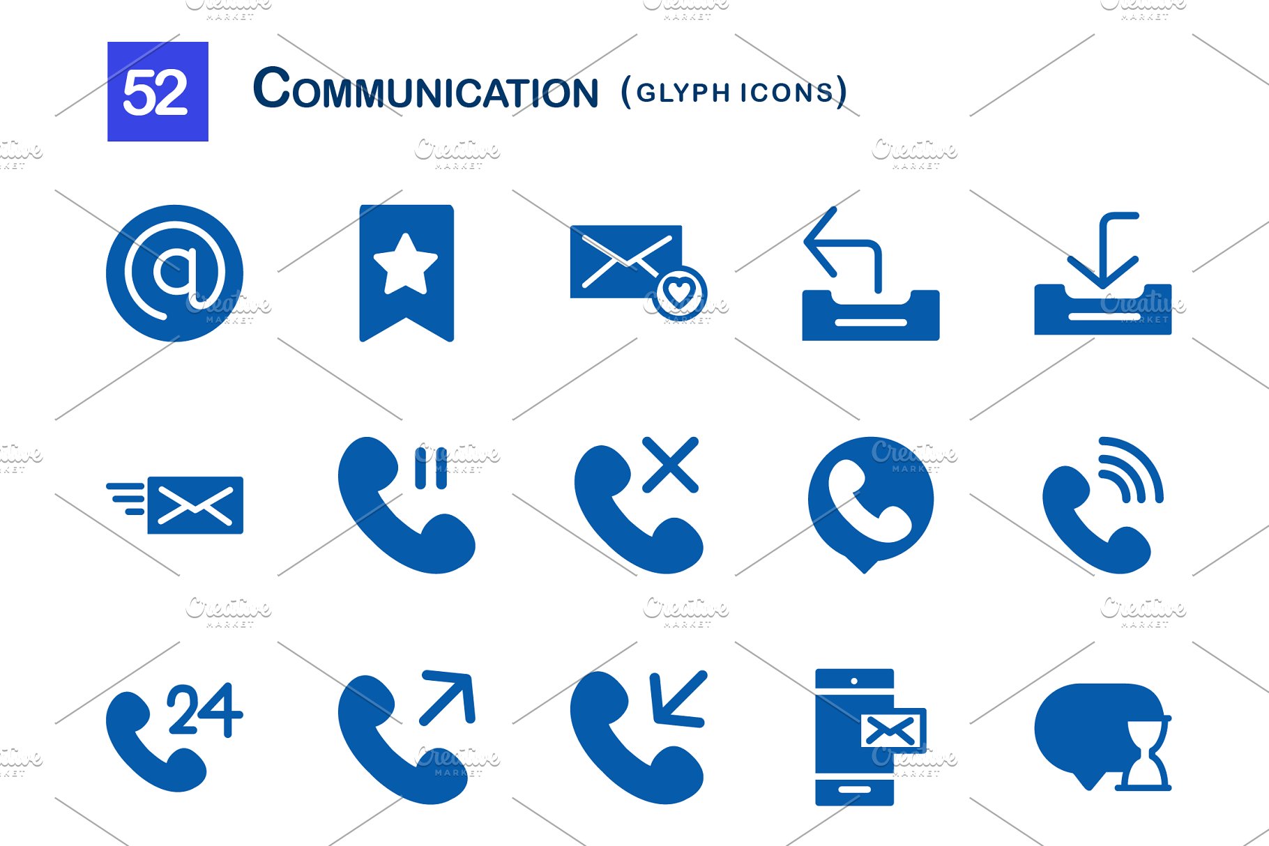 通讯符号图标 52 communication glyph icons