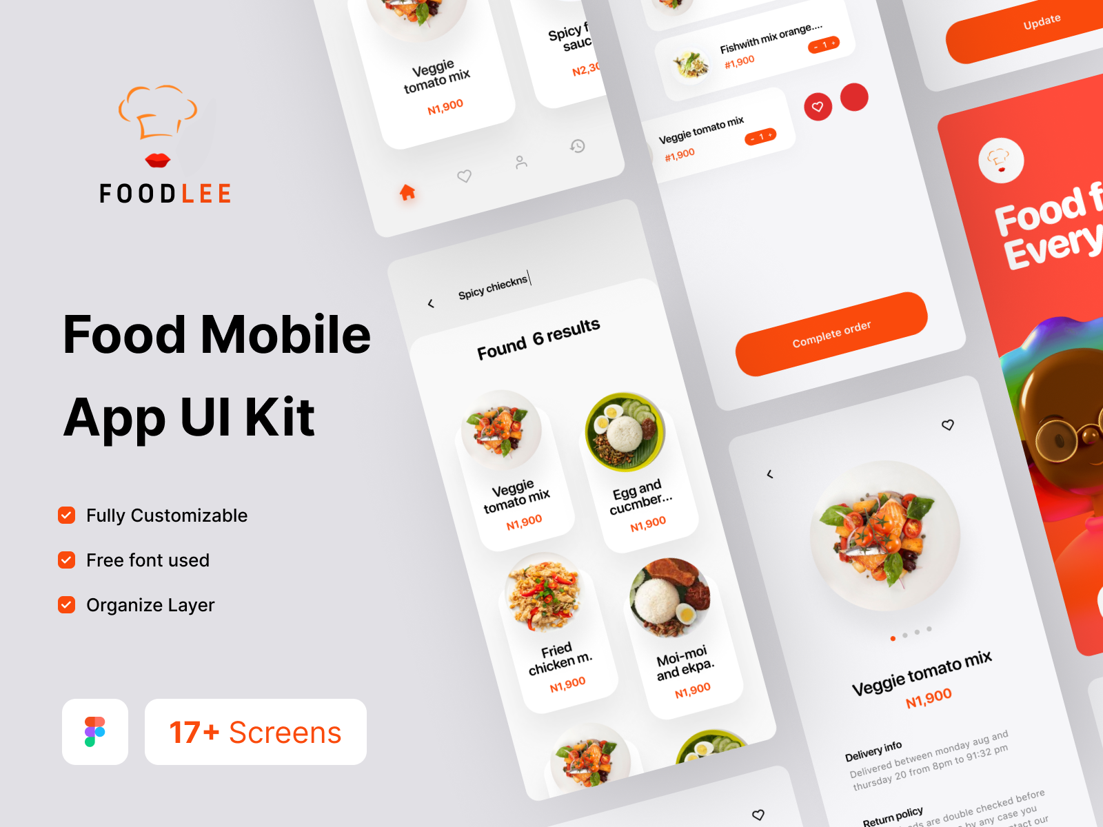 Food delivery app Ui kit