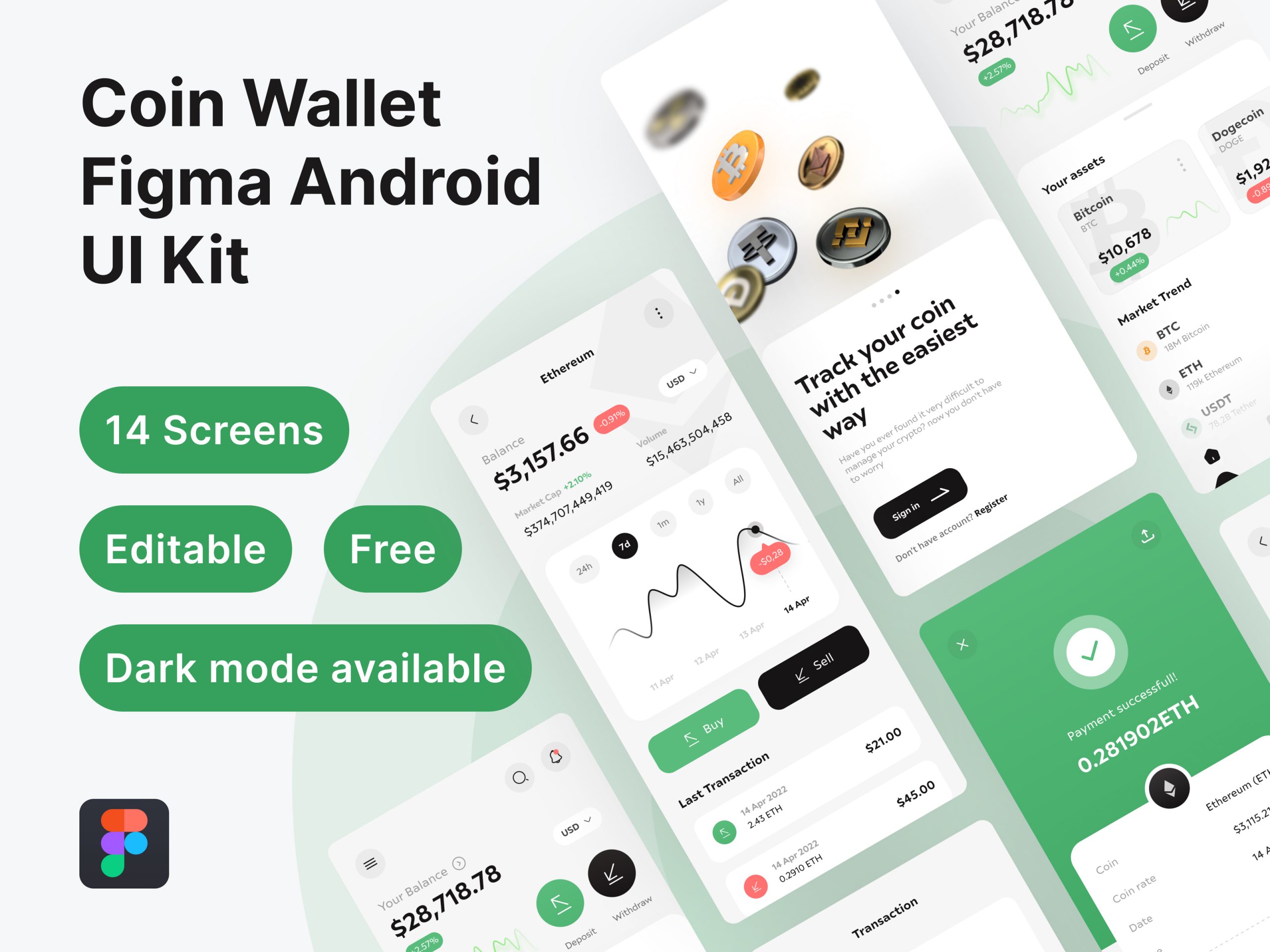 Coin Wallet Figma Android UI Kit